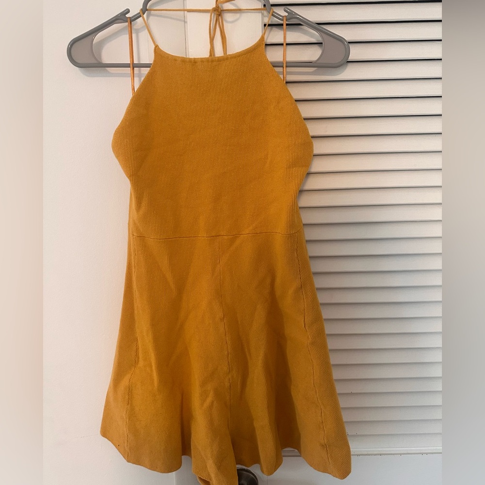 NWOT FP Beach Mustard Yellow Halter Romper